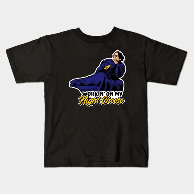 Liz Lemon Night Cheese Kids T-Shirt by SBarstow Design